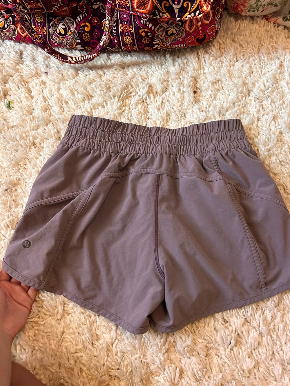 lululemon athletica Women's Lavender Grey Elastic-Waist Athletic Shorts